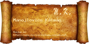 Manojlovics Kálmán névjegykártya